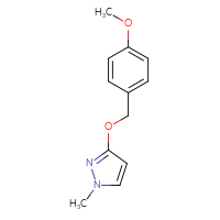 Chemical structure of 3-[(4-methoxyphenyl)methoxy]-1-methyl-1H-pyrazole - CSSB03558265687