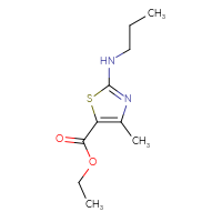 Chemical structure of ethyl 4-methyl-2-(propylamino)-1,3-thiazole-5-carboxylate - CSSB00000005485