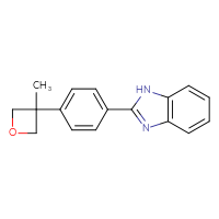 Chemical structure of 2-[4-(3-methyloxetan-3-yl)phenyl]-1H-1,3-benzodiazole - CSSB20617335276