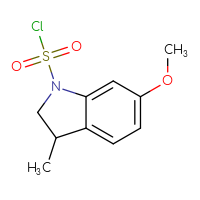 Chemical structure of 6-methoxy-3-methyl-2,3-dihydro-1H-indole-1-sulfonyl chloride - CSSB15005366804