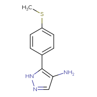 Chemical structure of 5-[4-(methylsulfanyl)phenyl]-1H-pyrazol-4-amine - CSSB00010923561
