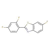 Chemical structure of 2-(2,4-difluorophenyl)-6-fluoro-1,3-benzothiazole - CSSB06586390985