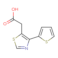 Chemical structure of 2-[4-(thiophen-2-yl)-1,3-thiazol-5-yl]acetic acid - CSSB00010204375