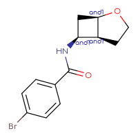Chemical structure of rac-4-bromo-N-[(1R,5S,6S)-2-oxabicyclo[3.2.0]heptan-6-yl]benzamide - CSSB21432559204