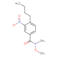 Chemical structure of 4-butyl-N-methoxy-N-methyl-3-nitrobenzamide - CSSB06884300150