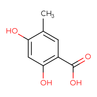 Chemical structure of 2,4-dihydroxy-5-methylbenzoic acid - CSSB00000077896