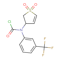 Chemical structure of N-(1,1-dioxo-2,3-dihydro-1λ⁶-thiophen-3-yl)-N-[3-(trifluoromethyl)phenyl]carbamoyl chloride - CSSB21224773308
