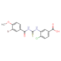 Chemical structure of 3-({[(3-bromo-4-methoxyphenyl)formamido]methanethioyl}amino)-4-chlorobenzoic acid - CSSB00102605673