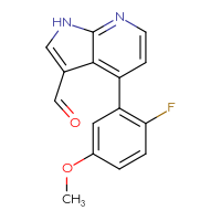 Chemical structure of 4-(2-fluoro-5-methoxyphenyl)-1H-pyrrolo[2,3-b]pyridine-3-carbaldehyde - CSSB06594832771