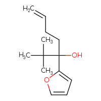 Chemical structure of 3-(furan-2-yl)-2,2-dimethylhept-6-en-3-ol - CSSB21246277762