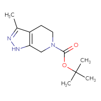 Chemical structure of tert-butyl 3-methyl-1H,4H,5H,6H,7H-pyrazolo[3,4-c]pyridine-6-carboxylate - CSSB00010191790
