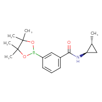 Chemical structure of N-[(1R,2R)-2-methylcyclopropyl]-3-(4,4,5,5-tetramethyl-1,3,2-dioxaborolan-2-yl)benzamide - CSSB02148211180