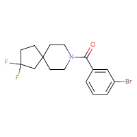 Chemical structure of 8-(3-bromobenzoyl)-2,2-difluoro-8-azaspiro[4.5]decane - CSSB01974244580