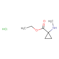 Chemical structure of ethyl 1-(methylamino)cyclopropane-1-carboxylate hydrochloride - CSSB21043405521