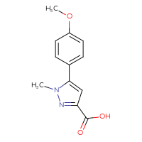 Chemical structure of 5-(4-methoxyphenyl)-1-methyl-1H-pyrazole-3-carboxylic acid - CSSB00000283115