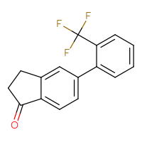 Chemical structure of 5-[2-(trifluoromethyl)phenyl]-2,3-dihydro-1H-inden-1-one - CSSB00036414435