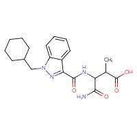 Chemical structure of 3-carbamoyl-3-{[1-(cyclohexylmethyl)-1H-indazol-3-yl]formamido}-2-methylpropanoic acid - CSSB00159239438
