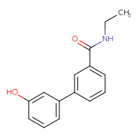 Chemical structure of N-ethyl-3'-hydroxy-[1,1'-biphenyl]-3-carboxamide - CSSB00150706025
