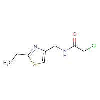 Chemical structure of 2-chloro-N-[(2-ethyl-1,3-thiazol-4-yl)methyl]acetamide - CSSB00016352750