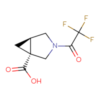 Chemical structure of (1R,5R)-3-(2,2,2-trifluoroacetyl)-3-azabicyclo[3.1.0]hexane-1-carboxylic acid - CSSB02125653733