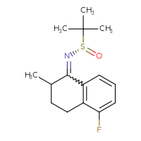 Chemical structure of (S)-N-(5-fluoro-2-methyl-1,2,3,4-tetrahydronaphthalen-1-ylidene)-2-methylpropane-2-sulfinamide - CSSB21331811711