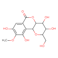 Chemical structure of 5,6,12,14-tetrahydroxy-4-(hydroxymethyl)-13-methoxy-3,8-dioxatricyclo[8.4.0.0²,⁷]tetradeca-1(14),10,12-trien-9-one - CSSB00020668445