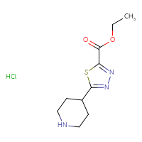 Chemical structure of ethyl 5-(piperidin-4-yl)-1,3,4-thiadiazole-2-carboxylate hydrochloride - CSSB00160544697