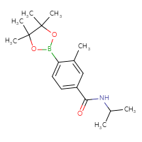Chemical structure of 3-methyl-N-(propan-2-yl)-4-(4,4,5,5-tetramethyl-1,3,2-dioxaborolan-2-yl)benzamide - CSSB00010769727