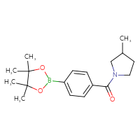 Chemical structure of 3-methyl-1-[4-(4,4,5,5-tetramethyl-1,3,2-dioxaborolan-2-yl)benzoyl]pyrrolidine - CSSB02522297758
