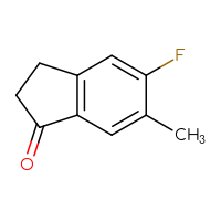 Chemical structure of 5-fluoro-6-methyl-2,3-dihydro-1H-inden-1-one - CSSB00000103982