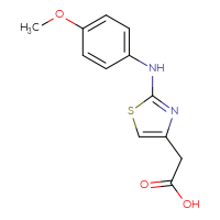 Chemical structure of 2-{2-[(4-methoxyphenyl)amino]-1,3-thiazol-4-yl}acetic acid - CSSB00000510509