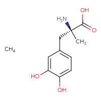 Chemical structure of (2S)-2-amino-3-(3,4-dihydroxyphenyl)-2-methylpropanoic acid; methane - CSSB06741648690