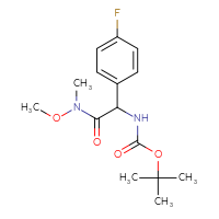 Chemical structure of tert-butyl N-[(4-fluorophenyl)[methoxy(methyl)carbamoyl]methyl]carbamate - CSSB21151593289