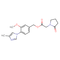 Chemical structure of [3-methoxy-4-(4-methyl-1H-imidazol-1-yl)phenyl]methyl 2-(2-oxopyrrolidin-1-yl)acetate - CSSB14945361808