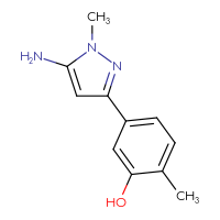 Chemical structure of 5-(5-amino-1-methyl-1H-pyrazol-3-yl)-2-methylphenol - CSSB00020789887