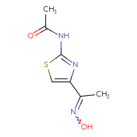 Chemical structure of N-{4-[1-(hydroxyimino)ethyl]-1,3-thiazol-2-yl}acetamide - CSSB00012102805