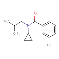 Chemical structure of 3-bromo-N-cyclopropyl-N-(2-methylpropyl)benzamide - CSSB00000315039