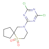 Chemical structure of 9-(4,6-dichloro-1,3,5-triazin-2-yl)-6λ⁶-thia-9-azaspiro[4.5]decane-6,6-dione - CSSB03601801506