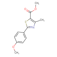 Chemical structure of methyl 2-(4-methoxyphenyl)-4-methyl-1,3-thiazole-5-carboxylate - CSSB00000394951