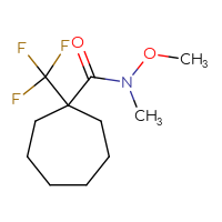 Chemical structure of N-methoxy-N-methyl-1-(trifluoromethyl)cycloheptane-1-carboxamide - CSSB06990769211