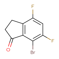 Chemical structure of 7-bromo-4,6-difluoro-2,3-dihydro-1H-inden-1-one - CSSB03551895951