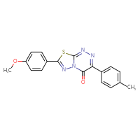 Chemical structure of 7-(4-methoxyphenyl)-3-(4-methylphenyl)-4H-[1,3,4]thiadiazolo[2,3-c][1,2,4]triazin-4-one - CSSB00121618473