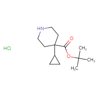 Chemical structure of tert-butyl 4-cyclopropylpiperidine-4-carboxylate hydrochloride - CSSB06744501525