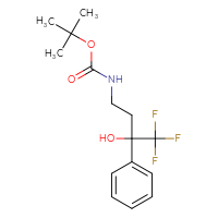 Chemical structure of tert-butyl N-(4,4,4-trifluoro-3-hydroxy-3-phenylbutyl)carbamate - CSSB00160573998