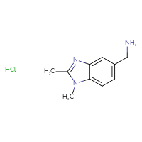 Chemical structure of 1-(1,2-dimethyl-1H-1,3-benzodiazol-5-yl)methanamine hydrochloride - CSSB06256078903