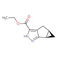 Chemical structure of ethyl (2R,4R)-8,9-diazatricyclo[4.3.0.0²,⁴]nona-1(9),6-diene-7-carboxylate - CSSB00015900846
