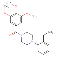 Chemical structure of 1-(2-ethylphenyl)-4-(3,4,5-trimethoxybenzoyl)piperazine - CSSB00028122050