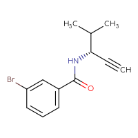 Chemical structure of 3-bromo-N-[(3R)-4-methylpent-1-yn-3-yl]benzamide - CSSB02146277932