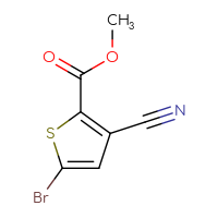 Chemical structure of methyl 5-bromo-3-cyanothiophene-2-carboxylate - CSSB18551522197