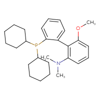 Chemical structure of 2'-(dicyclohexylphosphanyl)-6-methoxy-N,N-dimethyl-[1,1'-biphenyl]-2-amine - CSSB00102421757